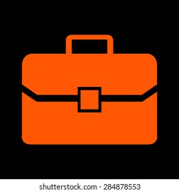 Orange Case. Vector icon isolated  on a black background
