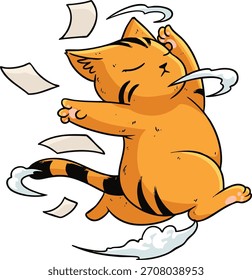 Vector de ilustración de actividad de gato naranja