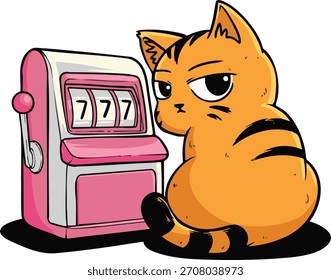 Vector de ilustración de actividad de gato naranja