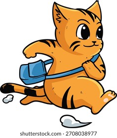 Vector de ilustración de actividad de gato naranja