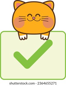 Gato naranja con estatus aprobado