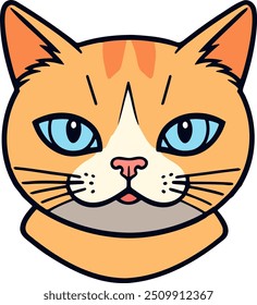 Dibujos animados de gato naranja con ojos azules