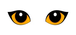 Orange Cat Eyes Isolated On White Background. Vector Illustration