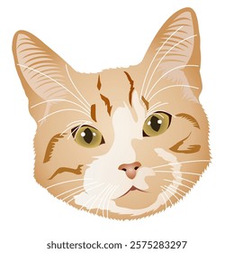 orange cat face vector design