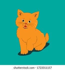 An orange cat full of happiness