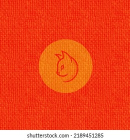 orange cat head emblem illustration