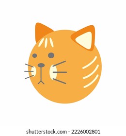 Orange cat head icon illustration with cute design.