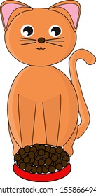 Gato naranja, ilustración, vector sobre fondo blanco.