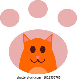 Orange cat inside a paw.
