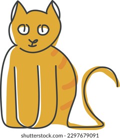 orange cat logo minimalist  elegant