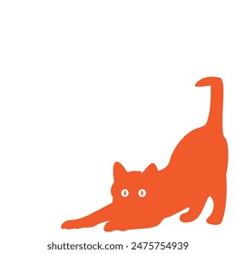 Orange Cat Logo. Orange silhouette of cat. Vector illustration.