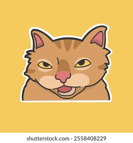 Orange Cat Meme Sticker T-shirt Vector Cute Illustration