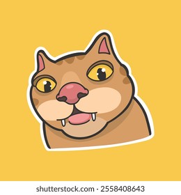 Orange Cat Meme Sticker T-shirt Vector Cute Illustration