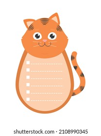 orange cat memo over white
