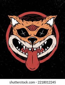 Orange cat monster illustration design concepts