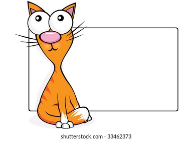 Orange cat on a white background, vector illustration