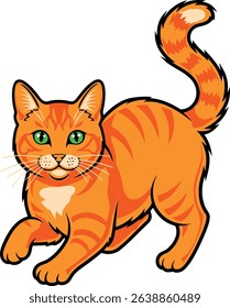 Orange cat play vector design 