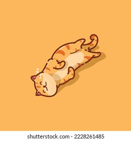 orange cat sleeping well. simple and cute design, combined with cheerful colors. suitable for logo, tshirt, sticker etc