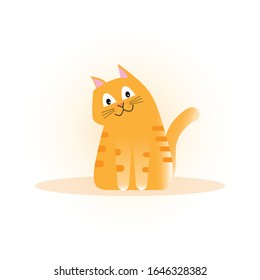 ORANGE CAT WITH SMILE - ilustración vectorial