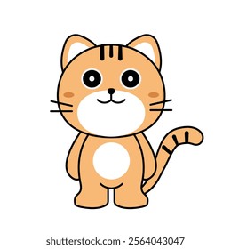 An orange cat standing. Graphic design.