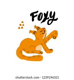 Orange Cat vector illustration. Hand painted isolated element in cute cozy style.