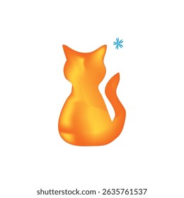 orange cat vector illustration very cute, adorable and fat