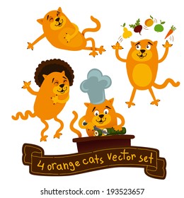 Orange cats set - Illustration