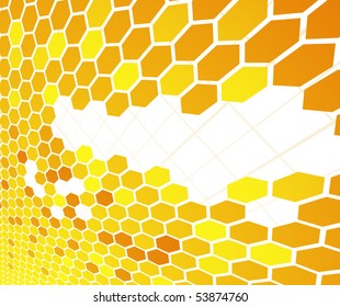 Orange cell banner. Vector illustration