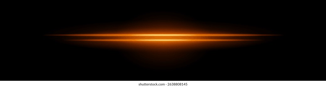 Orange central glow. Two layered beams with soft radial light burst and blurred edges on dark background. Ideal for sci-fi, light energy, futuristic effects.