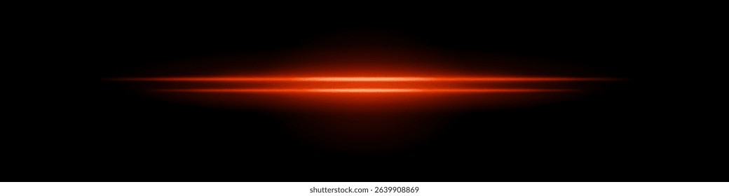 Orange central glow. Two layered beams with soft radial light burst and blurred edges on dark background. Ideal for sci-fi, light energy, futuristic effects.
