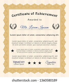 Orange Certificate of achievement. Customizable, Easy to edit and change colors. Printer friendly. Cordial design. 