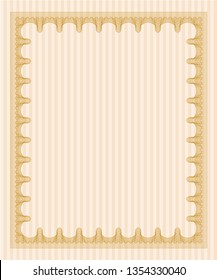 Orange Certificate of achievement. Lovely design. With complex background. Customizable, Easy to edit and change colors. 