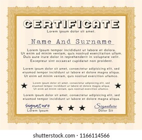 Orange Certificate of achievement template. Customizable, Easy to edit and change colors. Easy to print. Sophisticated design. 
