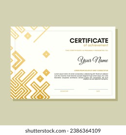 Orange certificate of achievement template with wave abstract