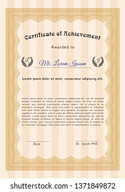 Orange Certificate. With complex background. Customizable, Easy to edit and change colors. Superior design. 