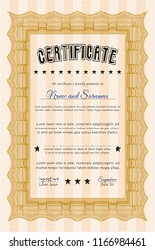 Orange Certificate. Customizable, Easy to edit and change colors. With linear background. Perfect design. 