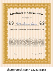 Orange Certificate. Customizable, Easy to edit and change colors. With quality background. Cordial design. 