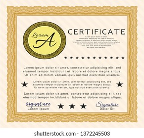 Orange Certificate. Customizable, Easy to edit and change colors. Easy to print. Lovely design. 