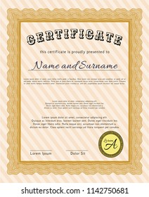 Certificate Template Guilloche Pattern Frame Border Stock Vector ...