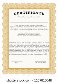  Orange Certificate or diploma template. Customizable, Easy to edit and change colors. Easy to print. Modern design. 