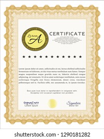 Orange Certificate or diploma template. Customizable, Easy to edit and change colors. Printer friendly. Beauty design. 