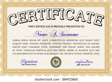 Red Diploma Template Border Frame Excellent Stock Vector (Royalty Free ...