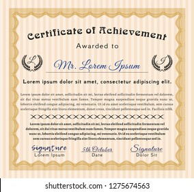 Orange Certificate or diploma template. With quality background. Customizable, Easy to edit and change colors. Superior design. 