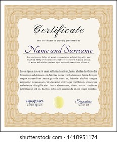 Orange Certificate. With linear background. Nice design. Customizable, Easy to edit and change colors. 