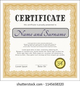Orange Certificate. Lovely design. Customizable, Easy to edit and change colors. With complex background. 