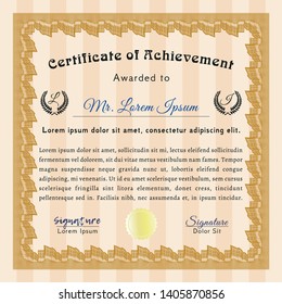 Orange Certificate. Printer friendly. Detailed. Good design. 