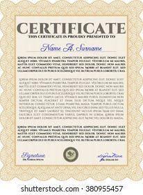 Orange Certificate. Printer friendly. Detailed. Nice design. 