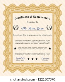 Orange Certificate. Sophisticated design. Customizable, Easy to edit and change colors. Printer friendly. 