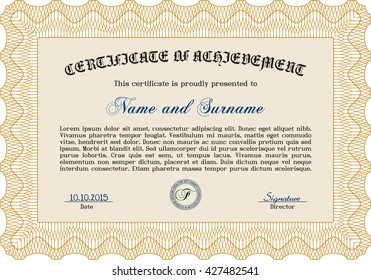 Orange Certificate template. Cordial design. Customizable, Easy to edit and change colors. Easy to print. 