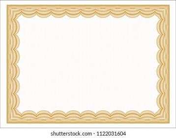 Orange Certificate template. Money Pattern design. Customizable, Easy to edit and change colors. With guilloche pattern and background. 